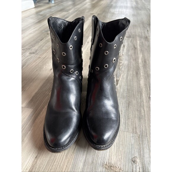 Frye Womens Diana Grommet Short Boot Black Leather Size 8.5 M - Picture 15 of 16